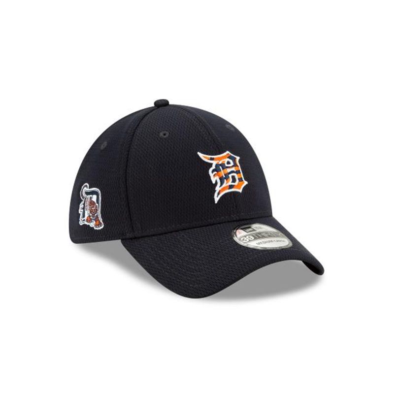 MLB Detroit Tigers Batting Practice 39Thirty Stretch Fit (BKW4752) - Blue New Era Caps